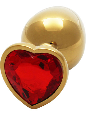 Ouch!: Heart Gem Metal Butt Plug, medium, guld