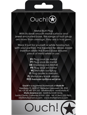 Ouch!: Heart Gem Metal Butt Plug, medium, guld