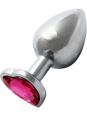 Ouch!: Heart Gem Metal Butt Plug, medium, silver