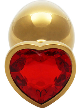 Ouch!: Heart Gem Metal Butt Plug, large, guld