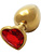 Ouch!: Heart Gem Metal Butt Plug, large, guld