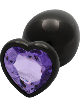 Ouch!: Heart Gem Metal Butt Plug, large, grå