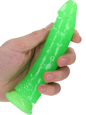 RealRock: Glow in the Dark Realistic Dildo, 15.5 cm, grön