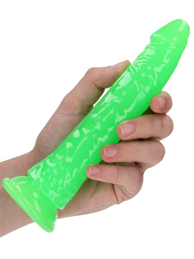 RealRock: Glow in the Dark Realistic Dildo, 18 cm, grön