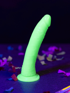 RealRock: Glow in the Dark Realistic Dildo, 18 cm, grön