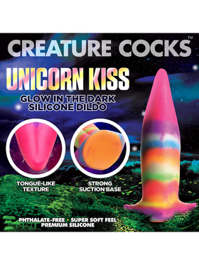 Creature Cocks: Unicorn Kiss, Glow in the Dark Silicone Dildo
