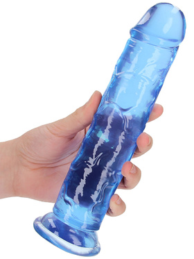 RealRock: Crystal Clear Straight Realistic Dildo, 23 cm, blå