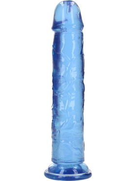 RealRock: Crystal Clear Straight Realistic Dildo, 23 cm, blå