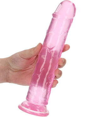 RealRock: Crystal Clear Straight Realistic Dildo, 23 cm, rosa