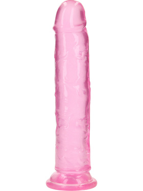 RealRock: Crystal Clear Straight Realistic Dildo, 23 cm, rosa
