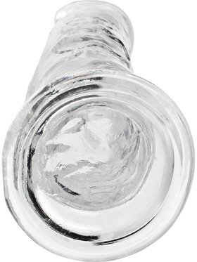 RealRock: Crystal Clear Straight Realistic Dildo, 23 cm, transparent