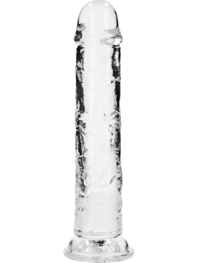 RealRock: Crystal Clear Straight Realistic Dildo, 23 cm, transparent