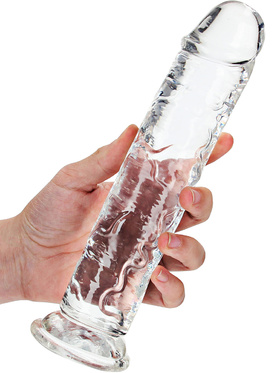 RealRock: Crystal Clear Straight Realistic Dildo, 23 cm, transparent
