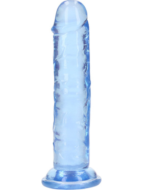 RealRock: Crystal Clear Straight Realistic Dildo, 14.5 cm, blå