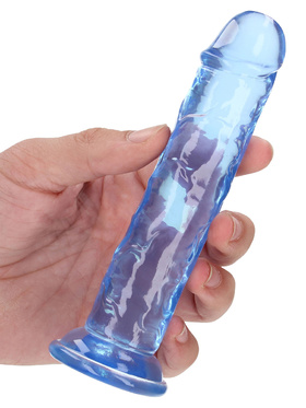 RealRock: Crystal Clear Straight Realistic Dildo, 14.5 cm, blå