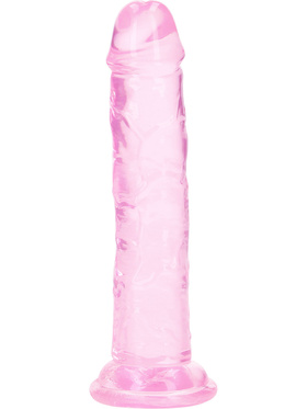 RealRock: Crystal Clear Straight Realistic Dildo, 14.5 cm, rosa