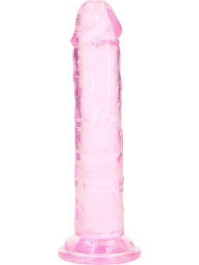 RealRock: Crystal Clear Straight Realistic Dildo, 14.5 cm, rosa