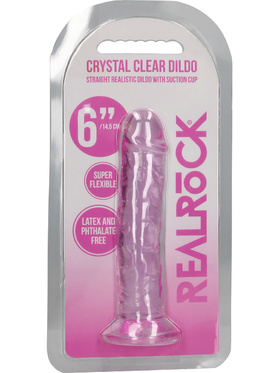 RealRock: Crystal Clear Straight Realistic Dildo, 14.5 cm, rosa