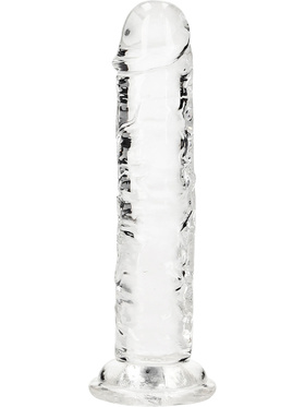 RealRock: Crystal Clear Straight Realistic Dildo, 14.5 cm, transparent