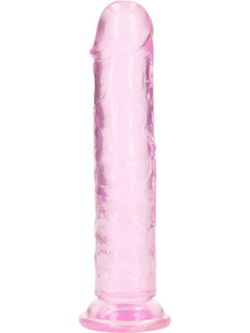 RealRock: Crystal Clear Straight Realistic Dildo, 18 cm, rosa