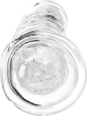 RealRock: Crystal Clear Straight Realistic Dildo, 18 cm, transparent