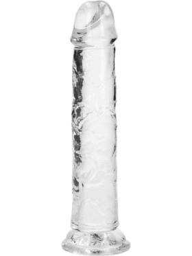 RealRock: Crystal Clear Straight Realistic Dildo, 18 cm, transparent