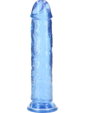 RealRock: Crystal Clear Straight Realistic Dildo, 20 cm, blå