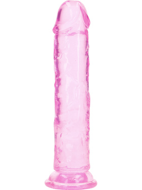 RealRock: Crystal Clear Straight Realistic Dildo, 20 cm, rosa