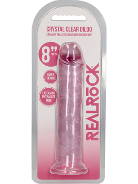 RealRock: Crystal Clear Straight Realistic Dildo, 20 cm, rosa