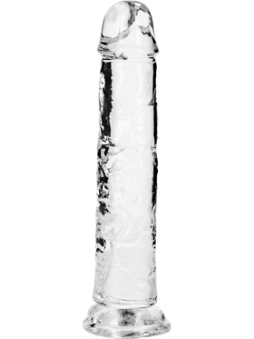 RealRock: Crystal Clear Straight Realistic Dildo, 20 cm, transparent