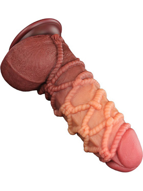 LoveToy: Dual-layered Silicone Cock with Rope, 24.5 cm