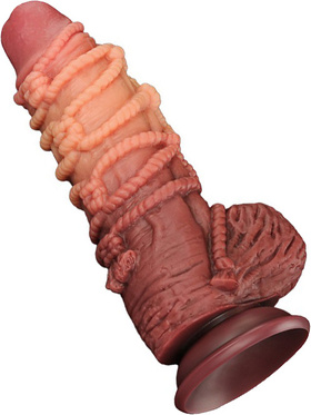 LoveToy: Dual-layered Silicone Cock with Rope, 24 cm