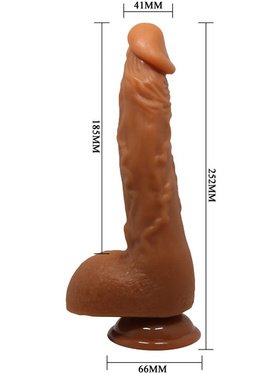 Beautiful Jason: Realistisk Dildo med Sugpropp, 23 cm, mörk