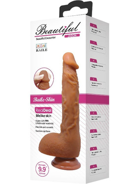 Beautiful Jason: Realistisk Dildo med Sugpropp, 23 cm, mörk