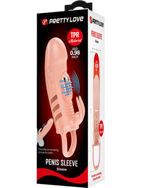 Pretty Love: Sloane, Penis Sleeve Rabbit Vibrator, hudfärgad