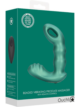 Ouch!: Beaded Vibrating Prostate Massager with Remote