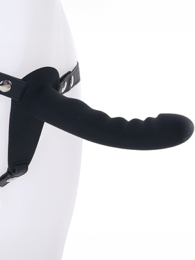 Ouch!: Dual Vibrating Silicone Ribbed Strap-On