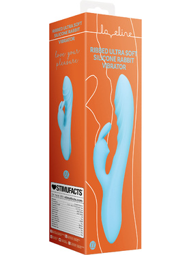 Loveline: Ribbed Ultra Soft Silicone Rabbit Vibrator