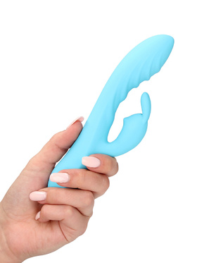 Loveline: Ribbed Ultra Soft Silicone Rabbit Vibrator