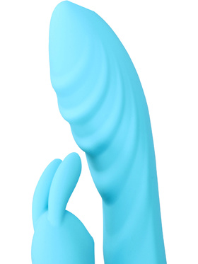 Loveline: Ribbed Ultra Soft Silicone Rabbit Vibrator