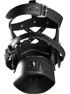 Ouch!: Xtreme Head Harness with Zip-up Mouth & Lock