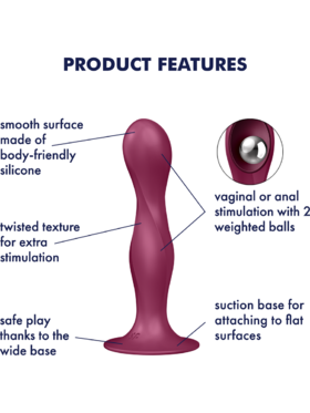 Satisfyer: Double Ball-R, Weighted Dildo, röd