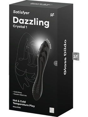 Satisfyer: Dazzling Crystal 1, Glass Dildo, svart