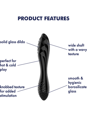 Satisfyer: Dazzling Crystal 1, Glass Dildo, svart