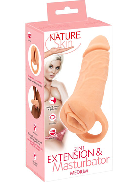 Nature Skin: 2in1 Extention + Masturbator, medium