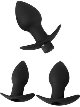 Black Velvets: Butt Plug Set, 3 Plugs & 1 Bullet