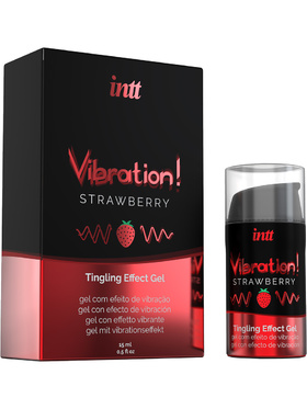 Intt: Vibration Strawberry, Tingling Effect Gel, 15 ml