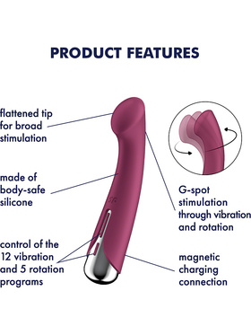 Satisfyer: Spinning G-Spot 1, Rotating Vibrator, röd