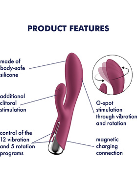 Satisfyer: Spinning Rabbit 1, Rotating Vibrator, röd