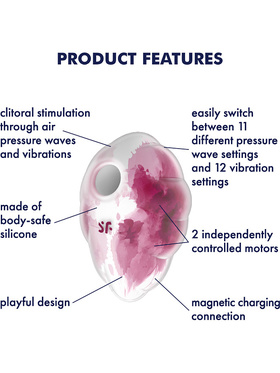 Satisfyer: Cloud Dancer, Double Air Pulse Vibrator, röd/vit